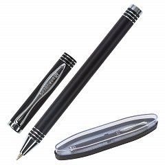 Ручка подарочная шариковая BRAUBERG Magneto, СИНЯЯ, корпус черный с хромированными деталями, линия письма 0,5 мм, 143494 фото