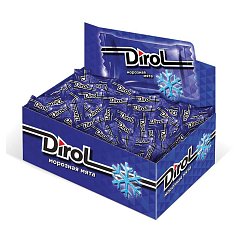 Жевательная резинка DIROL "Морозная мята", 50 мини-упаковок по 2 подушечки, 272г, ш/к, 9001397 фото