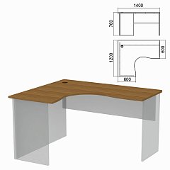 Стол компактный ЧАСТЬ 1 "Арго", 1400х1200х760 мм, левый, орех фото