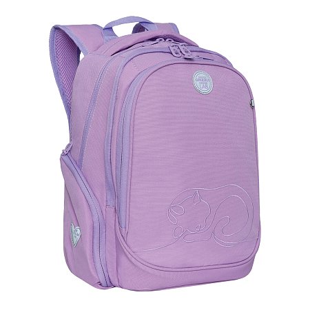 Рюкзак GRIZZLY школьный, анатомическая спинка, 2 отделения, с вышивкой, для девочек, "PINK", 39х30х20 см, RG-268-1/1 фото