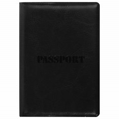 Обложка для паспорта STAFF, полиуретан под кожу, "ПАСПОРТ", черная, 237599 фото
