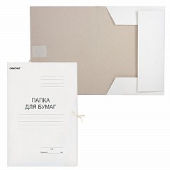 Папка для бумаг с завязками картонная ОФИСМАГ, гарантированная плотность 280 г/м2, до 200 листов, 124569 фото
