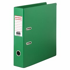 Папка-регистратор BRAUBERG с двухсторонним покрытием из ПВХ, 70 мм, светло-зеленая, 222654 фото