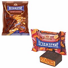 Конфеты шоколадные БАБАЕВСКИЙ "Наслаждение", мягкая карамель с орехами, 250 г, пакет, ББ10589 фото