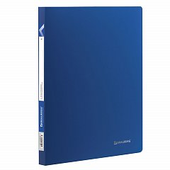 Папка с пластиковым скоросшивателем BRAUBERG "Office", синяя, до 100 листов, 0,5 мм, 222644 фото