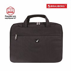 Сумка деловая BRAUBERG с отделением для ноутбука 14", "Chance", 3 кармана, черная, 36х28х5 см, 240455 фото
