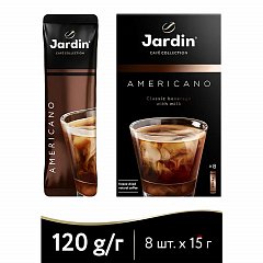 Кофе растворимый порционный JARDIN "3 в 1 Американо", КОМПЛЕКТ 8 пакетиков по 15 г, 1691-10 фото
