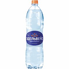 Вода ГАЗИРОВАННАЯ минеральная ЭДЕЛЬВЕЙС, 1,5 л, пластиковая бутылка фото
