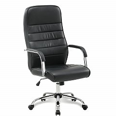 Кресло офисное BRABIX "Stark EX-547", экокожа, хром, черное, 531948 фото