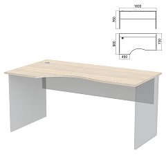 Стол эргономичный ЧАСТЬ 1 "Арго", 1600х900х760 мм, левый, ясень шимо фото