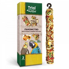 Лакомство Triol Original для крупных и средних попугаев с фруктами и мёдом (уп.2шт.), 55г, Triol фото