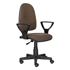 Кресло BRABIX "Prestige Ergo MG-311", регулируемая эргономичная спинка, ткань, коричневое, 531875 фото