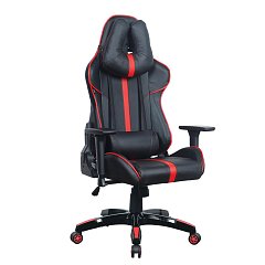 Кресло компьютерное BRABIX "GT Carbon GM-120", две подушки, экокожа, черное/красное, 531931 фото
