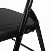 Стул складной BRABIX "Golf CF-007", черный каркас, кожзам черный, 531565