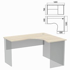 Стол компактный ЧАСТЬ 1 "Арго", 1400х1200х760 мм, правый, ясень шимо фото