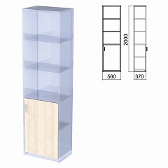 Шкаф полузакрытый ЧАСТЬ 2 "Арго", 560х370х2000 мм, дверь, 4 полки, ясень шимо фото