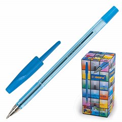 Ручка шариковая BEIFA (Бэйфа) 927, корпус тонированный синий, узел 0,7 мм, линия письма 0,5 мм, AA927-BL фото