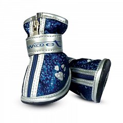 YXS089-1 Ботинки для собак синие с "лапками", 45*35*45мм (уп.4шт.), Triol фото