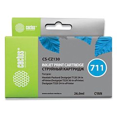 Картридж струйный CACTUS (CS-CZ130) для плоттеров HP DesignJet T120/T520, голубой фото