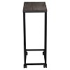 Стол журнальный BRABIX "LOFT CT-001", 450х250х680 мм, на колёсах, металлический каркас, цвет морёный дуб, 641859
