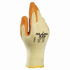 Перчатки текстильные MAPA Enduro/Titan 328, покрытие из натурального латекса (облив), размер 10 (XL), оранжевые/желтые фото