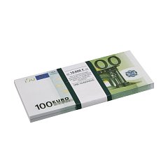 Деньги шуточные "100 евро", упаковка с европодвесом, AD0000044 фото
