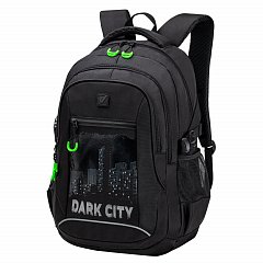 Рюкзак BRAUBERG CONTENT универсальный, 2 отделения, светоотражающий принт, "Dark city", 47х33х18 см, 270763 фото