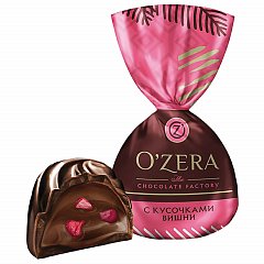 Конфеты шоколадные O'ZERA с дробленой вишней, 500 г, пакет, УК756 фото
