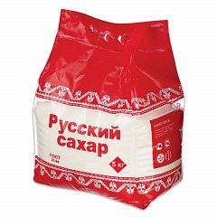 Сахар-песок "Русский", 5 кг, полиэтиленовая упаковка фото