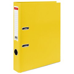 Папка-регистратор, покрытие пластик, 50 мм, ПРОЧНАЯ, с уголком, BRAUBERG, желтая, 226593 фото