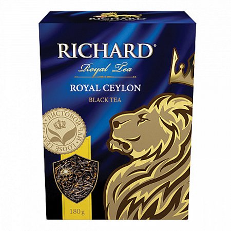 Чай RICHARD "Royal Ceylon", черный листовой, 180 г, картонная упаковка, 100157 фото