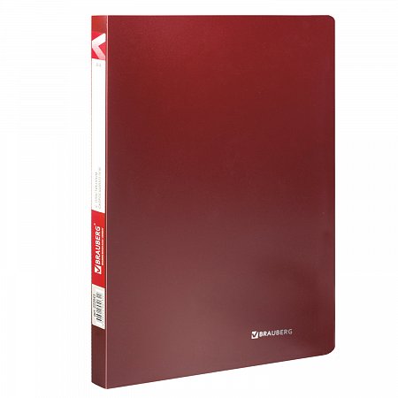 Папка с пластиковым скоросшивателем BRAUBERG "Office", красная, до 100 листов, 0,5 мм, 222643 фото