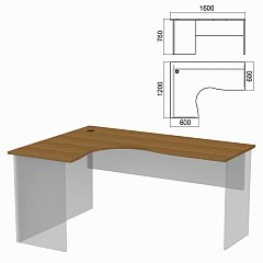 Стол компактный ЧАСТЬ 1 "Арго", 1600х1200х760 мм, левый, орех фото