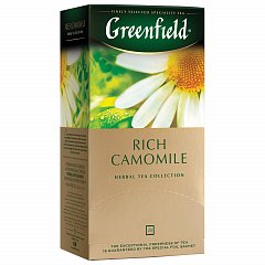 Чай GREENFIELD (Гринфилд) "Rich Camomile" ("Ромашковый"), травяной, 25 пакетиков в конвертах по 1,5 г, 0432-10 фото