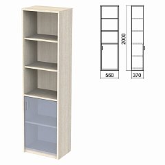 Шкаф полузакрытый ЧАСТЬ 1 "Арго", 560х370х2000 мм, дверь, 4 полки, ясень шимо фото