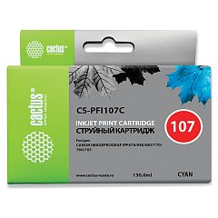 Картридж струйный CACTUS (CS-PFI107C) для CANON PF680/685/780/785, голубой фото