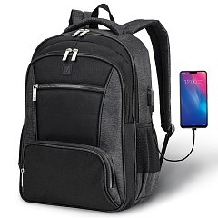 Рюкзак BRAUBERG URBAN универсальный, с отделением для ноутбука, черный/серый, 46х30х18 см, 270750 фото