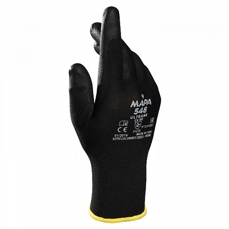 Перчатки нейлоновые MAPA Ultrane 548, полиуретановое покрытие (облив), размер 10 (XL), черные фото
