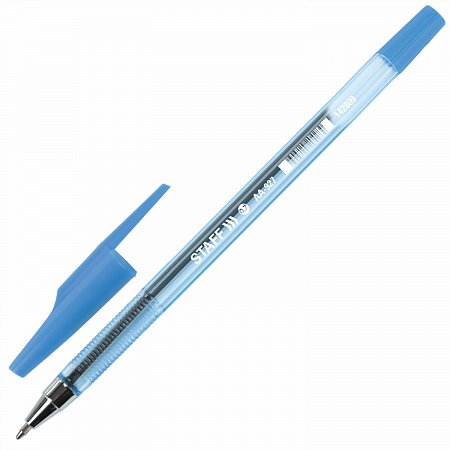 Ручка шариковая STAFF AA-927, СИНЯЯ, корпус тонированный, хромированные детали, 0,7 мм, линия 0,35 мм, 142809 фото