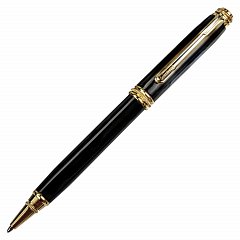 Ручка подарочная шариковая GALANT "Black", корпус черный, золотистые детали, пишущий узел 0,7 мм, синяя, 140405 фото