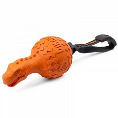 Игрушка для собак Динобол Т-рекс с отключаемой пищалкой 13см, серия DINOBALL PUSH TO MUTE фото