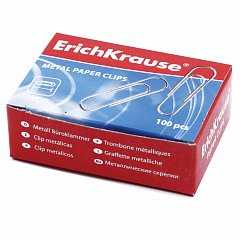 Скрепки ERICH KRAUSE, 28 мм, оцинкованные, 100 штук, в картонной коробке, 7855 фото