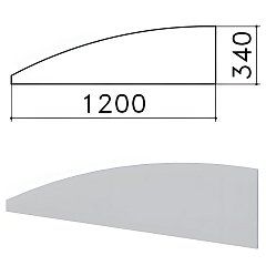 Экран-перегородка "Монолит", 1200х16х340 мм, БЕЗ ФУРНИТУРЫ (код 640237), серый, ЭМ20.11 фото