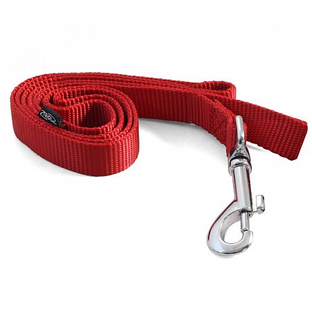 Поводок нейлоновый для собак "Стандарт" S, красный, 15*1200мм, Triol фото