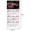Календарь квартальный 2025г, 1 блок 1 гребень бегунок, мелованная бумага, BRAUBERG, Символ года, 116125