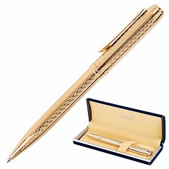Ручка подарочная шариковая GALANT "Graven Gold", корпус золотистый с гравировкой, золотистые детали, пишущий узел 0,7 мм, синяя, 140466 фото