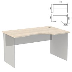 Стол эргономичный ЧАСТЬ 1 "Арго", 1400х900х760 мм, правый, ясень шимо фото