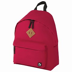 Рюкзак BRAUBERG, универсальный, сити-формат, один тон, красный, 20 литров 41х32х14 см, 225379 фото