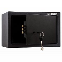 Сейф мебельный BRABIX "SF-200KL", 200х310х200 мм, ключевой замок, черный, 291144, S103BR211114 фото