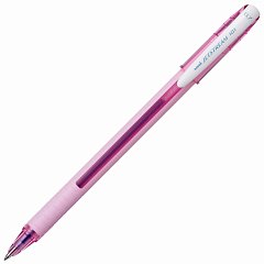 Ручка шариковая масляная с грипом UNI JetStream, СИНЯЯ, корпус розовый, линия 0,35мм, ш/к 03750 фото